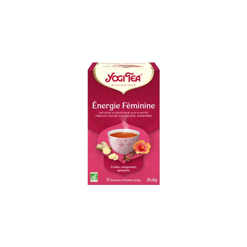 YOGI TEA Energie Féminine 17x 2g (Hibiscus, réglisse, menthe poivrée, feuilles de framboise, racine d'angélique)
