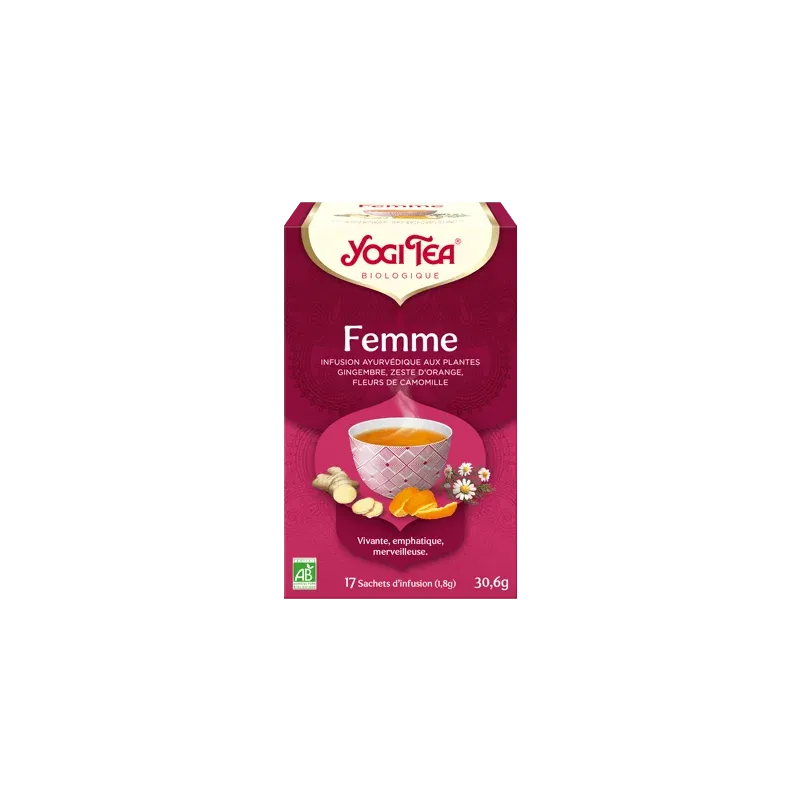 YOGI TEA Femme 17x 2g ( Gingembre, cannelle, zeste d'orange, pissenlit, baies de genièvre, racine d'angélique)