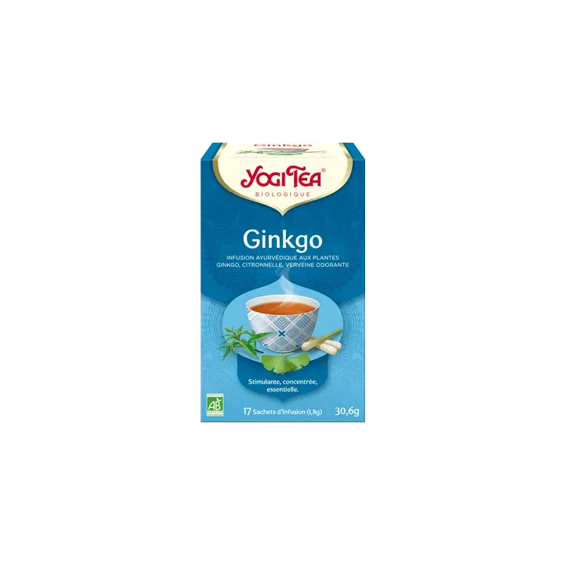 YOGI TEA Ginkgo 17x2g ( Ginkgo, gingembre, citronnelle, verveine odorante, basilic)