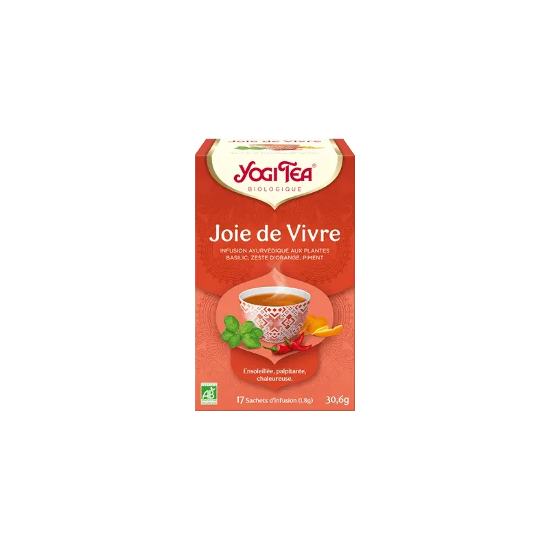 YOGI TEA Joie de vivre 17x 2g (Basilic, réglisse, jus de citron séché, zeste d'orange, gingembre, piment)