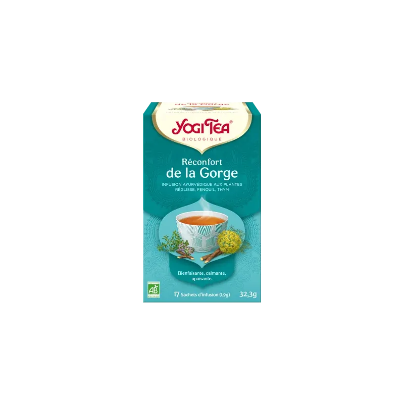 YOGI TEA Réconfort de la Gorge 17x2g (Réglisse, fenouil, thym, cannelle)