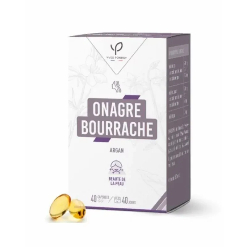 YVES PONROY BIO CONSEILS HUILE D’ONAGRE ET DE BOURRACHE 40 CAPSULES